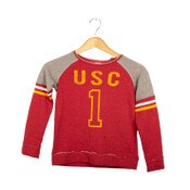 USC Trojans Youth Girls Double Axel Crew Neck Fleece Sweatshirt